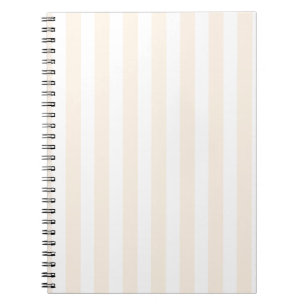 Beige and white candy stripes notebook