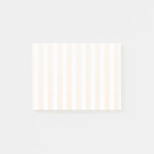 Beige and white candy stripes post-it notes
