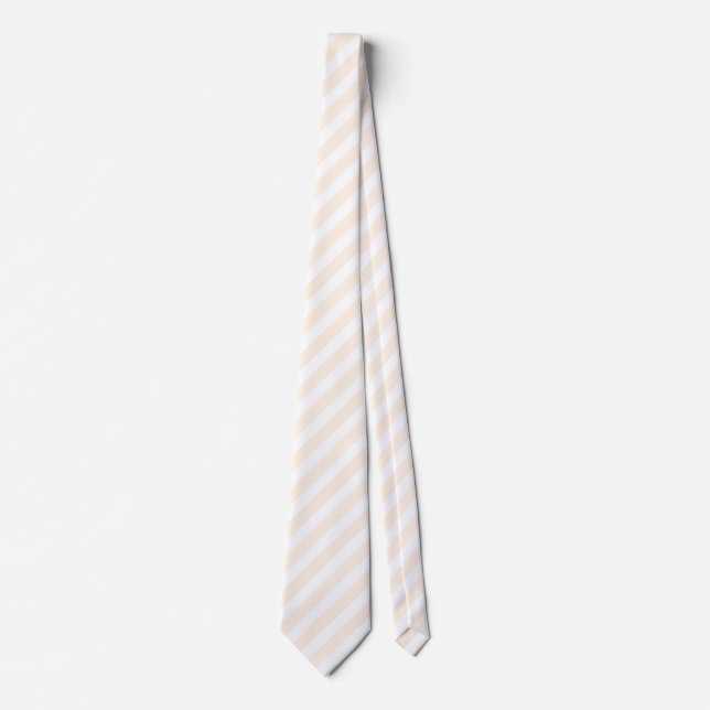 Beige and white candy stripes tie (Front)