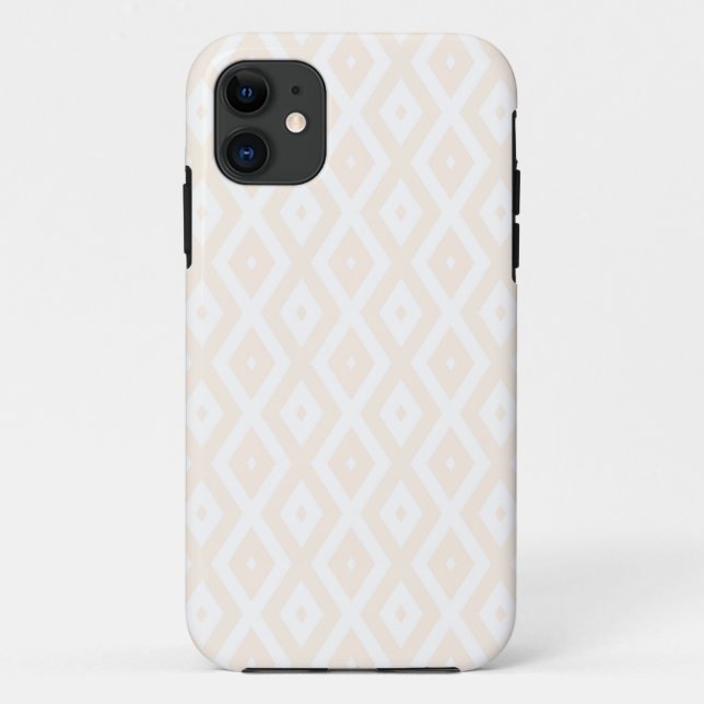 Beige and white diamond pattern Case-Mate iPhone case (Back)
