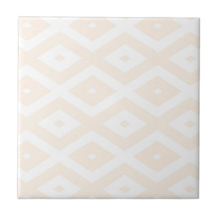 Beige and white diamond pattern ceramic tile