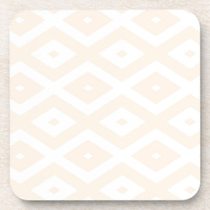 Beige and white diamond pattern coaster