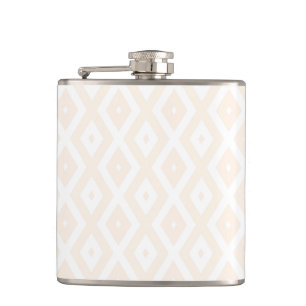 Beige and white diamond pattern hip flask