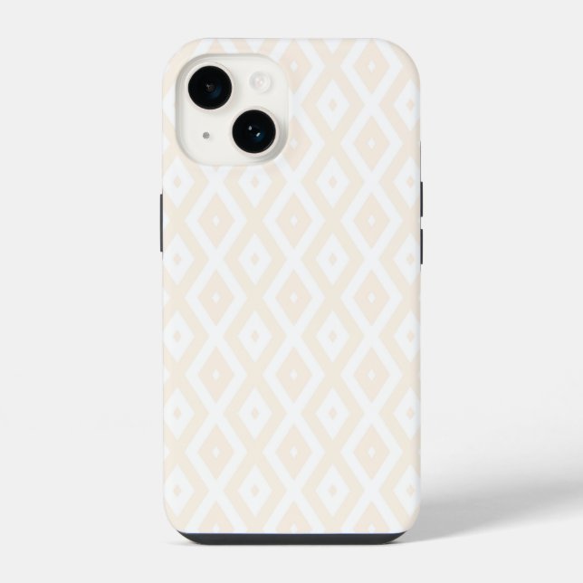 Beige and white diamond pattern  iPhone case (Back)