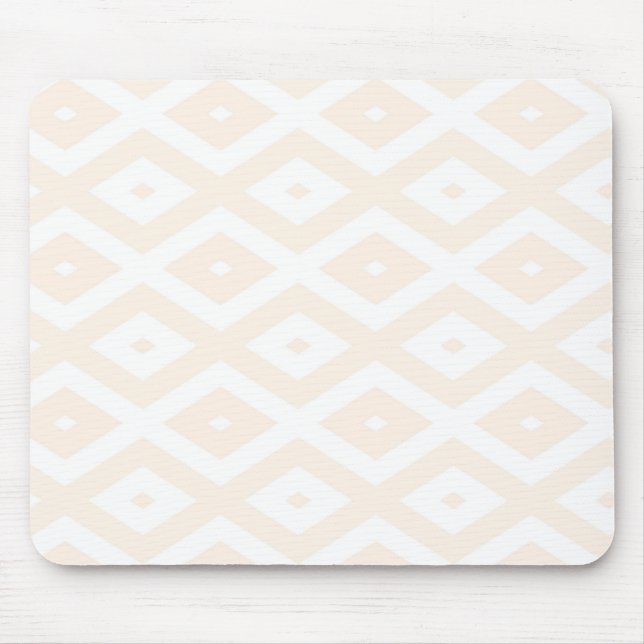 Beige and white diamond pattern mouse pad (Front)