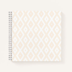 Beige and white diamond pattern notebook