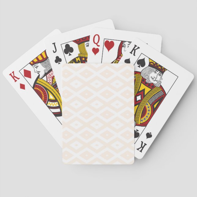 Beige and white diamond pattern playing cards (Back)