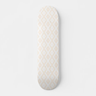 Beige and white diamond pattern skateboard