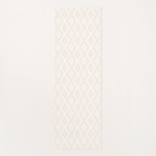 Beige and white diamond pattern yoga mat