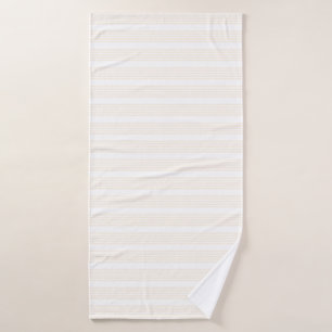 Beige and white five stripe pattern bath towel