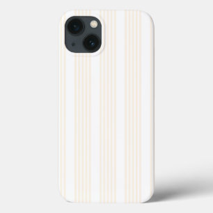Beige and white five stripe pattern iPhone 13 case