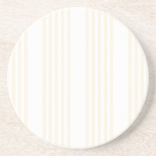 Beige and white five stripe pattern coaster