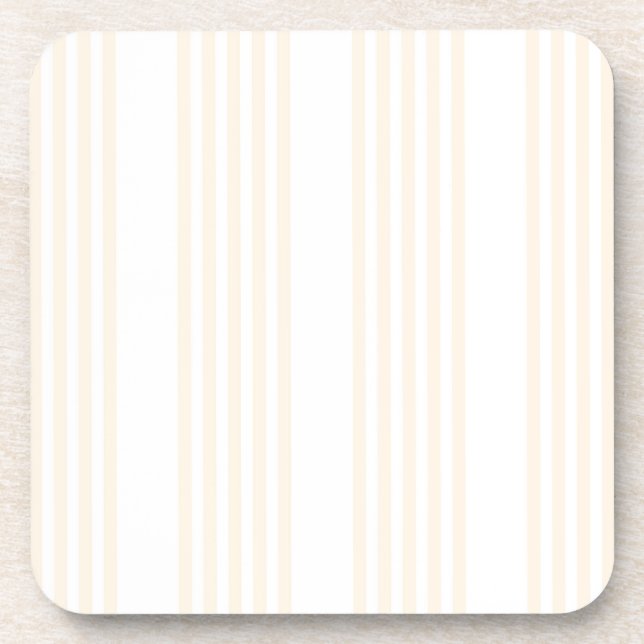 Beige and white five stripe pattern coaster (Front)