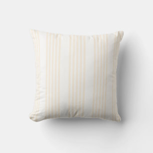 Beige and white five stripe pattern cushion