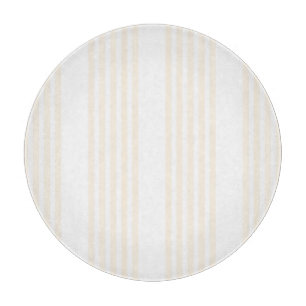 Beige and white five stripe pattern cutting board