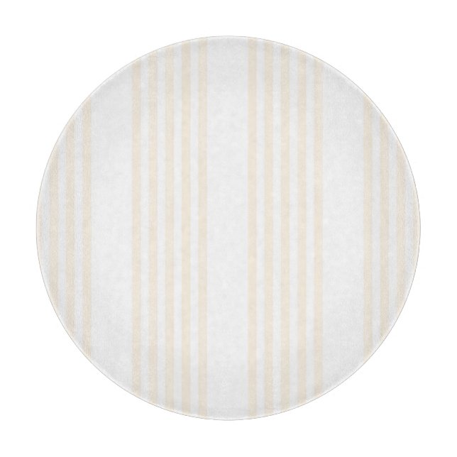 Beige and white five stripe pattern cutting board (Front)