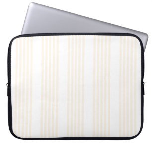 Beige and white five stripe pattern laptop sleeve