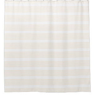 Beige and white five stripe pattern shower curtain