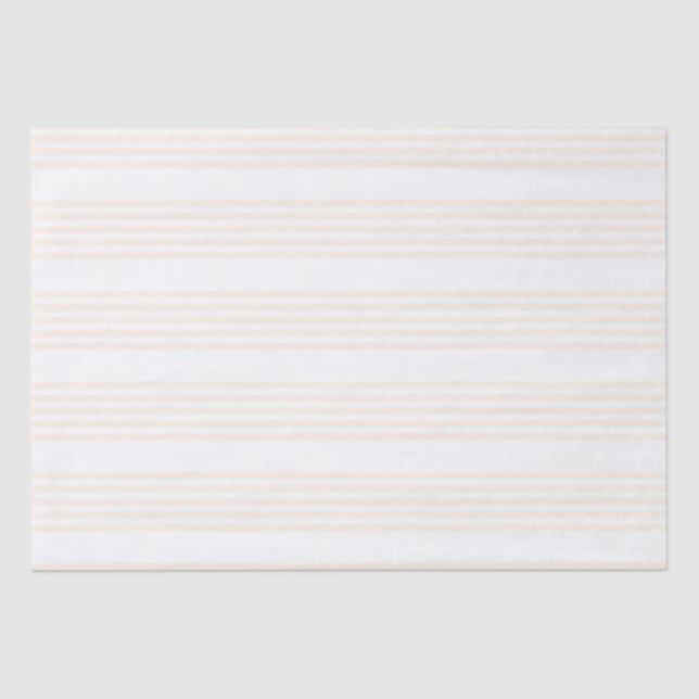Beige and white five stripe pattern tissue paper (Front)