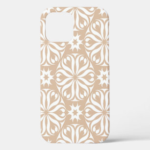 Beige and white floral ornament. Seamless patterna iPhone 12 Case