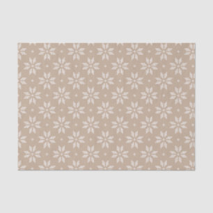 Beige and White Nordic Snowflake Pattern Holiday Tissue Paper