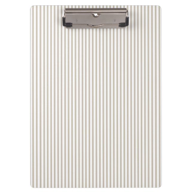 Beige and White Ticking Stripe  Clipboard (Front)