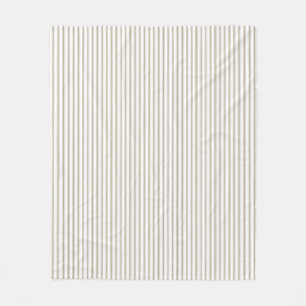 Beige and White Ticking Stripe Fleece Blanket