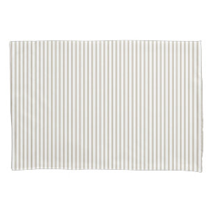 Beige and White Ticking Stripe  Pillowcase