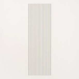 Beige and White Ticking Stripe Yoga Mat