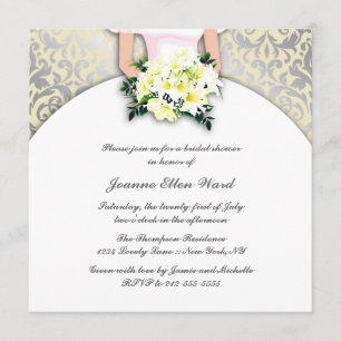Beige and Yellow Bridal Shower Invitation