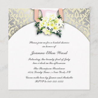 Beige and Yellow Bridal Shower Invitation