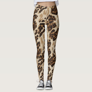 Beige Animal Print Leggings