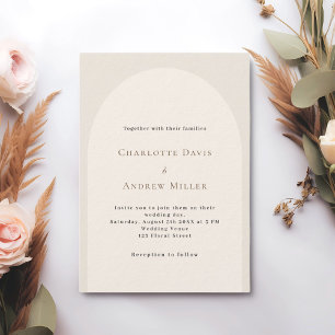 Beige arch elegant luxury wedding invitation