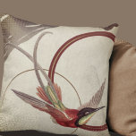 Beige Artistic Hummingbird Design | Maroon Cushion<br><div class="desc">Stylish throw pillow features an artistic design in a beige and burgundy color palette. An artistic design with a beautiful hummingbird as the focal point with red and green accents on a neutral abstract background with a burgundy maroon and gold geometric circle composition. This elegant design is built on combinations...</div>