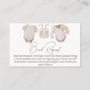 Beige Baby Clothes Baby Shower Book Request Insert