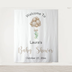 Beige Balloons Baby Shower Tapestry