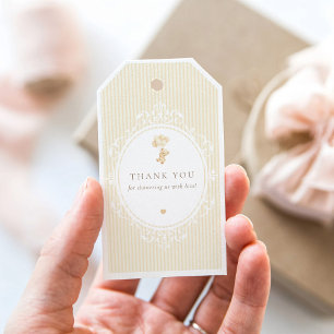 Beige Bear Baby Shower Thank You Gift Tags