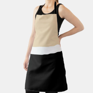 Beige Black Abstract Stripe Apron