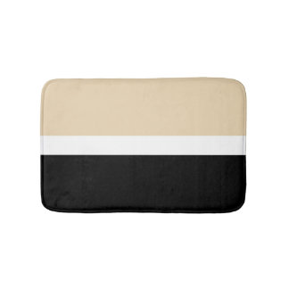 Beige Black Abstract Stripe Bath Mat
