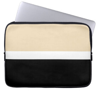 Beige Black Abstract Stripe Laptop Sleeve