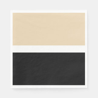 Beige Black Abstract Stripe Napkin