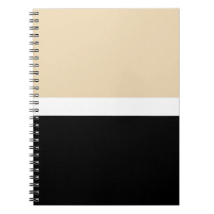 Beige Black Abstract Stripe Notebook