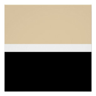 Beige Black Abstract Stripe Poster
