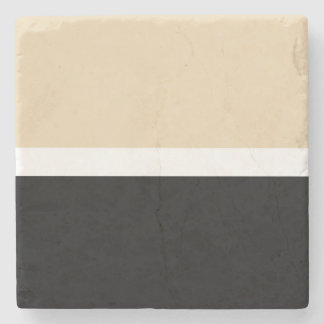 Beige Black Abstract Stripe Stone Coaster