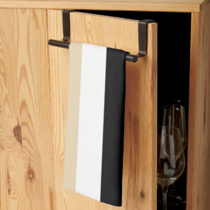 Beige Black Abstract Stripe Tea Towel