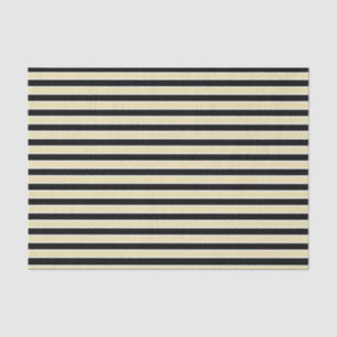 Beige, Black and White Stripes Tissue Paper