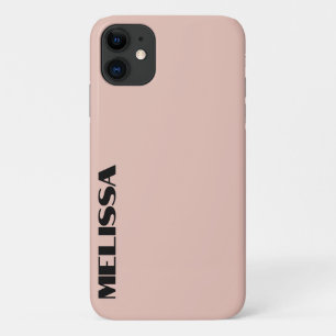 Beige Black Bold Typography iPhone 11 Case