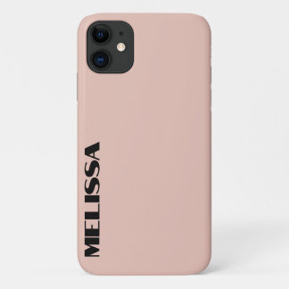 Beige Black Bold Typography iPhone 11 Case