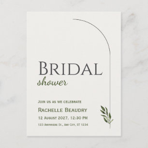 Beige Black Classic Floral Bridal Shower Postcard