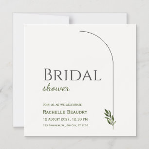 Beige Black Floral Bridal Shower Magnetic Card